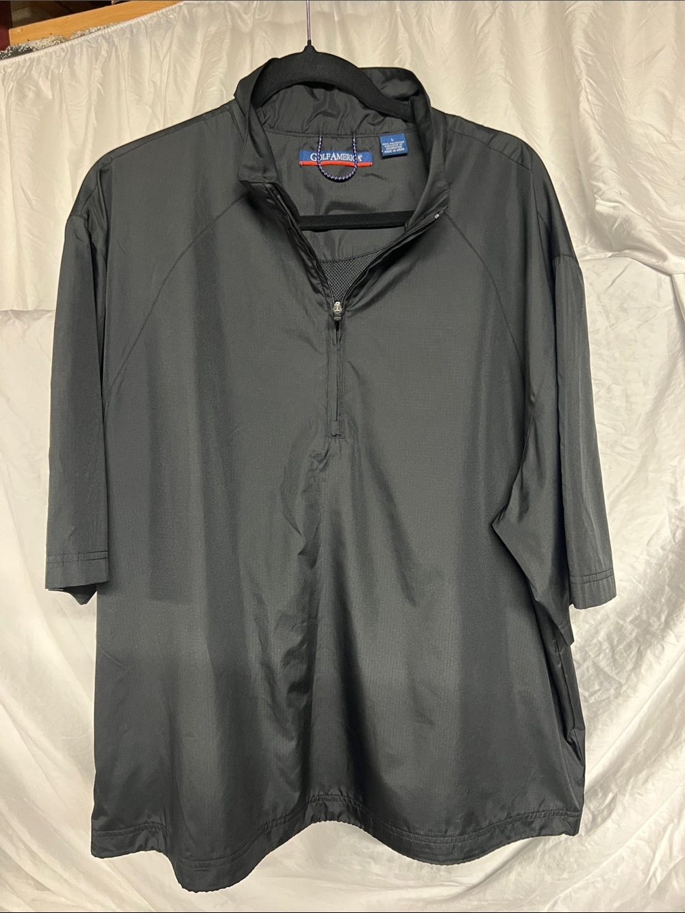 Golf America Men's Black Lightweight Half-Zip Shirt Jacket